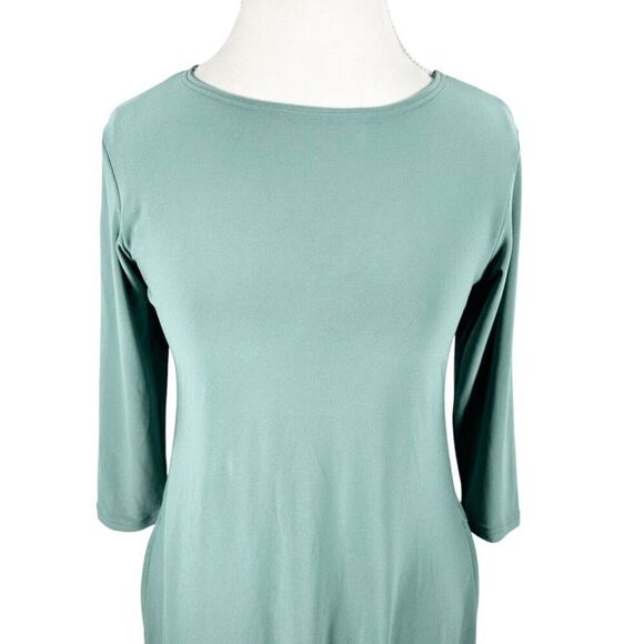 Sympli Canada Tunic Dress Size 4 Sage Lagenlook Flowy Career Travel Comfy Pocket - Picture 4 of 7
